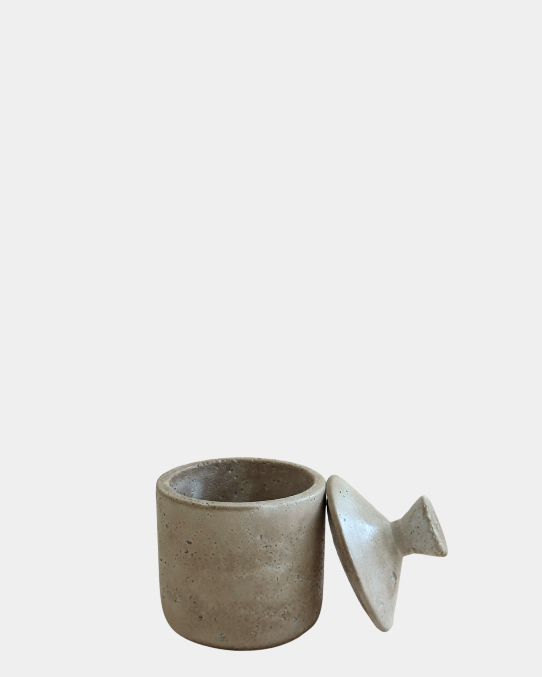 Cement Travertine Cannister