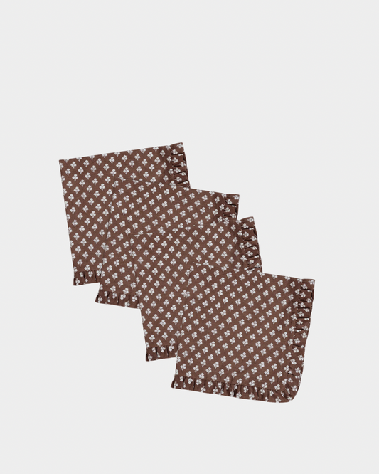 Chocolate Ruffle Napkins S/4